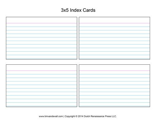 Printable Index Card Templates: 3X5 And 4X6 Blank Pdfs pertaining to 3X5 Blank Index Card Template