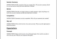 1 Business Plan Template For A Small Business in Executive Summary Template For Business Plan