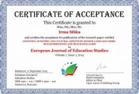 10+ Certificate Of Acceptance Templates | Certificate intended for Certificate Of Acceptance Template