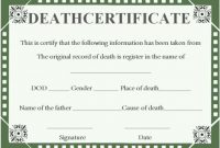 10+ Death Certificate Template: Important Facts And Free within Baby Death Certificate Template