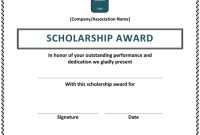 10+ Free Scholarship Award Certificate Templates (Word | Pdf) within Scholarship Certificate Template