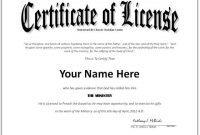 10+ License Certificate Template | Certificate Templates in Fake Business License Template