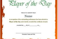 10 + Professional Player Of The Day Certificate Templates inside Player Of The Day Certificate Template