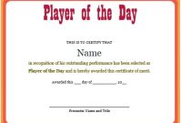 10 + Professional Player Of The Day Certificate Templates with Player Of The Day Certificate Template