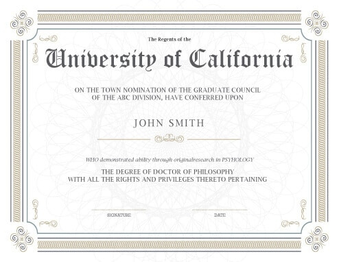11 Free Printable Degree Certificates Templates | Hloom for Masters Degree Certificate Template