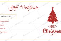 12+ Beautiful Christmas Gift Certificate Templates For Word with Merry Christmas Gift Certificate Templates