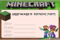 12+ Printable Minecraft Invitation Templates | Invitation World for Minecraft Birthday Card Template