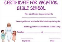 12+ Vbs Certificate Templates For Students Of Bible School pertaining to Free Vbs Certificate Templates