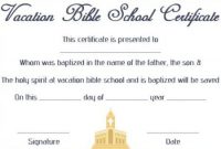 12+ Vbs Certificate Templates For Students Of Bible School with regard to Free Vbs Certificate Templates