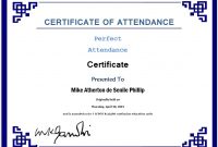 13 Free Sample Perfect Attendance Certificate Templates for Attendance Certificate Template Word