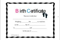 14 Free Birth Certificate Templates In Ms Word & Pdf within Birth Certificate Fake Template