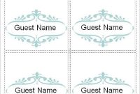 14 Free Free Place Card Template Microsoft Word Formating pertaining to Ms Word Place Card Template