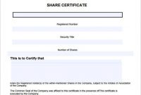 14+ Share Certificate Template | Certificate Templates intended for Template For Share Certificate