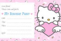 15 Free Printable Birthday Invitation Card Template Hello for Hello Kitty Birthday Card Template Free