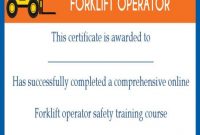 15+Forklift Certification Card Template For Training pertaining to Forklift Certification Template