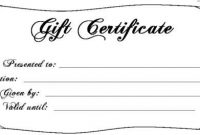16 Free Simple Gift Certificate Templates | Ginva within Black And White Gift Certificate Template Free