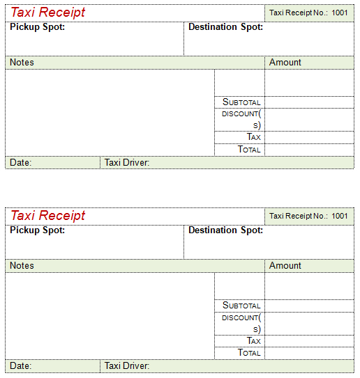 16+ Free Taxi Receipt Templates - Make Your Taxi Receipts Easily with Blank Taxi Receipt Template
