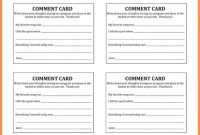 18 The Best Comment Card Template Restaurant Free Photo With with Comment Cards Template