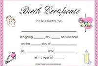19+ Birth Certificate Templates | Word, Excel & Pdf regarding Girl Birth Certificate Template