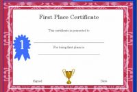 1St 2Nd 3Rd Place Certificate Template Templates First Award pertaining to First Place Award Certificate Template