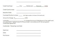 2 Free Credit Card Authorization Form Templates - Free in Credit Card Payment Form Template Pdf