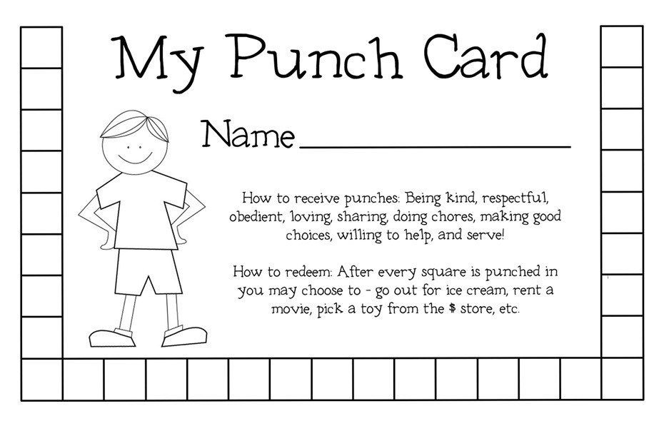 20+ Best Punch Card Templates Free Download!! | Punch Cards for Free Printable Punch Card Template