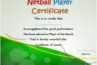 20 Netball Certificates: Very Professional Certificates To regarding Player Of The Day Certificate Template