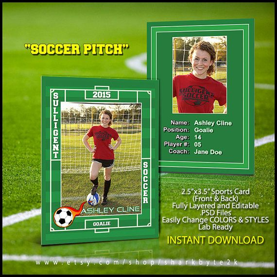 2019 Soccer Sports Trader Card Template For Photoshop Soccer in Soccer Trading Card Template