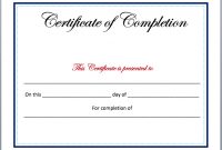 21+ Certificate Of Completion Templates | Free Printable throughout Certificate Of Completion Free Template Word
