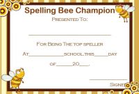 21 Free Printable Spelling Bee Certificates: Participation intended for Spelling Bee Award Certificate Template
