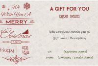 24+ Christmas & New Year Gift Certificate Templates with regard to Present Certificate Templates