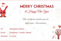 24+ Christmas & New Year Gift Certificate Templates within Free Christmas Gift Certificate Templates