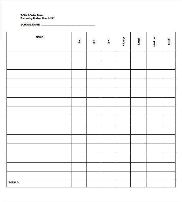 28+ Blank Order Templates - Free Sample, Example, Format pertaining to Blank T Shirt Order Form Template