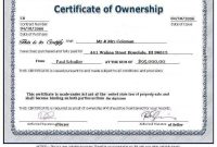 28+ [ Ownership Certificate Template ] | Stock Certificate with regard to Certificate Of Ownership Template