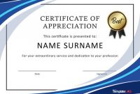 30 Free Certificate Of Appreciation Templates And Letters In intended for Felicitation Certificate Template