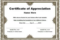 30 Free Certificate Of Appreciation Templates And Letters inside Certificate Of Appreciation Template Free Printable