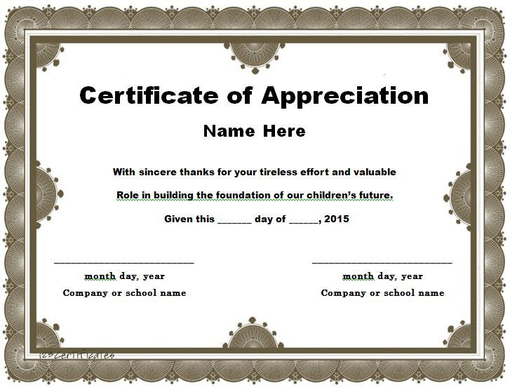 30 Free Certificate Of Appreciation Templates And Letters inside Certificate Of Appreciation Template Free Printable