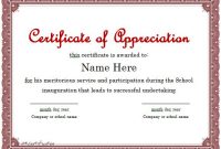 31 Free Certificate Of Appreciation Templates And Letters for Certificate Of Recognition Word Template