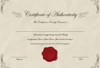 37 Certificate Of Authenticity Templates (Art, Car throughout Certificate Of Authenticity Template