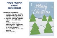 3D Retro Christmas Card Template throughout Print Your Own Christmas Cards Templates