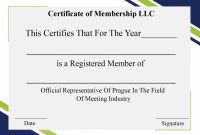 4+ Free Sample Certificate Of Membership Templates pertaining to Llc Membership Certificate Template Word