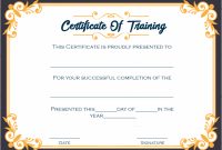 4+ Printable Sample Certificate Of Training Template pertaining to Template For Training Certificate