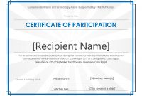 40+ Certificate Of Participation Templates – Printable Templates for Certificate Of Participation In Workshop Template