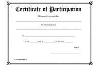 40+ Certificate Of Participation Templates – Printable Templates for Certificate Of Participation Template Doc