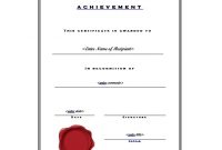 40 Great Certificate Of Achievement Templates (Free throughout Word Template Certificate Of Achievement