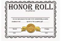 40+ Honor Roll Certificate Templates & Awards – Printable intended for Honor Roll Certificate Template