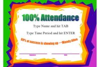 40 Printable Perfect Attendance Award Templates & Ideas intended for Perfect Attendance Certificate Free Template