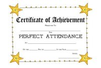 40 Printable Perfect Attendance Award Templates & Ideas pertaining to Perfect Attendance Certificate Free Template