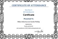 40 Printable Perfect Attendance Award Templates & Ideas within Attendance Certificate Template Word