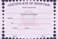 40+ Real & Fake Adoption Certificate Templates – Printable intended for Blank Adoption Certificate Template